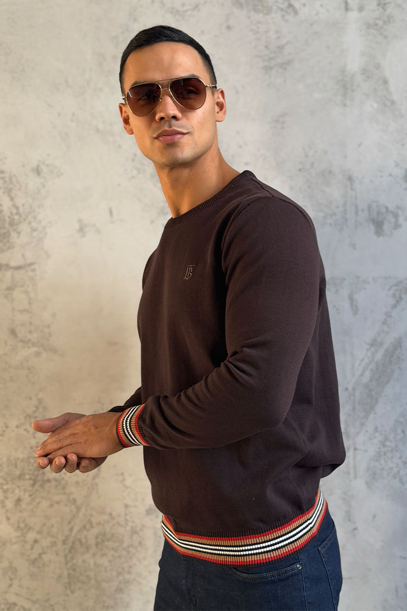 Burberry Мужской джемпер TB logo embroidered - Brown