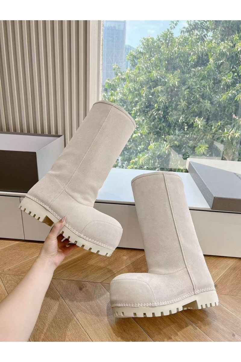 Balenciaga Женские ботинки Alaska Fur High Boot premium - White