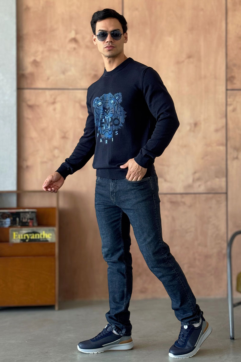 Kenzo Тёмно-синий свитшот Tiger motif