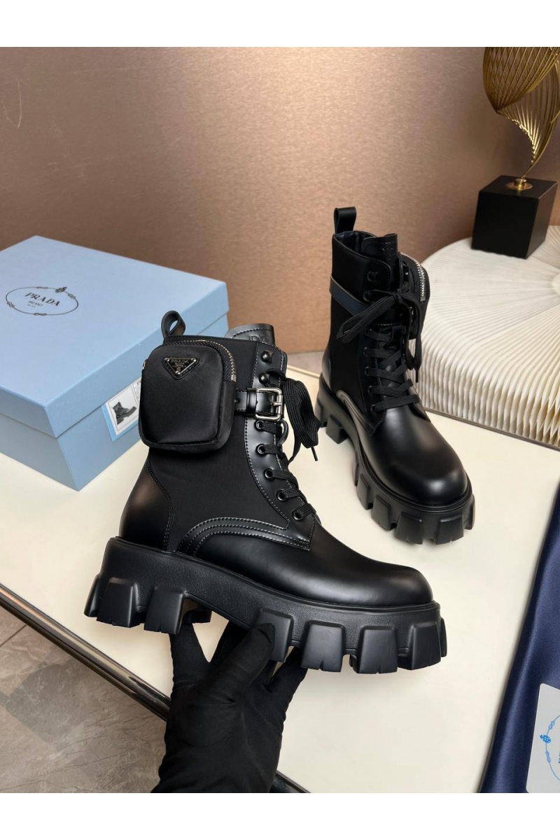 Prada Кожаные женские ботинки premium - Black