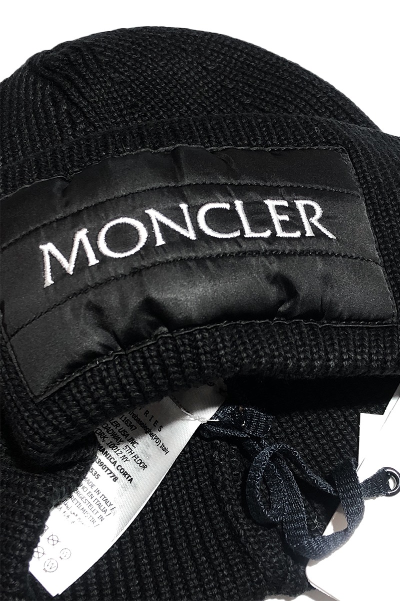 Moncler Мужская брендовая шапка чёрного цвета