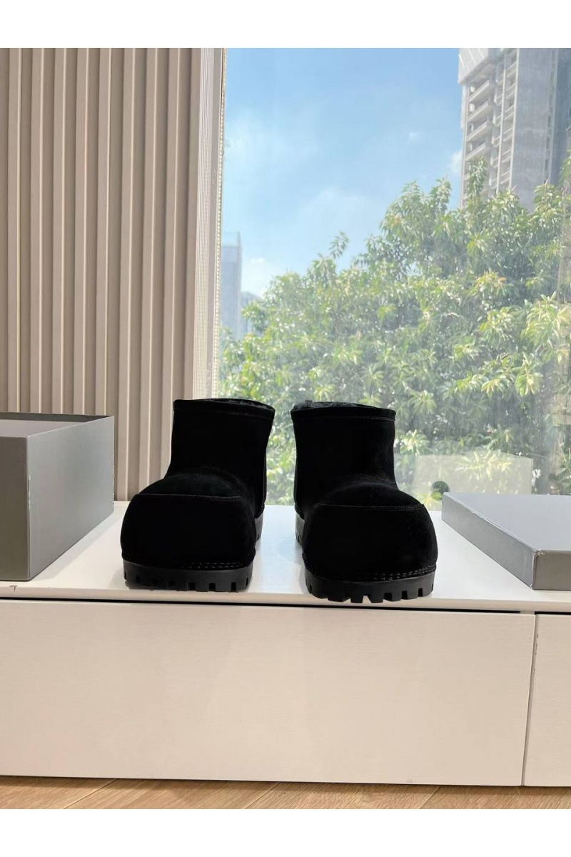 Balenciaga Женские ботинки Alaska Fur Bootie Premium - Black
