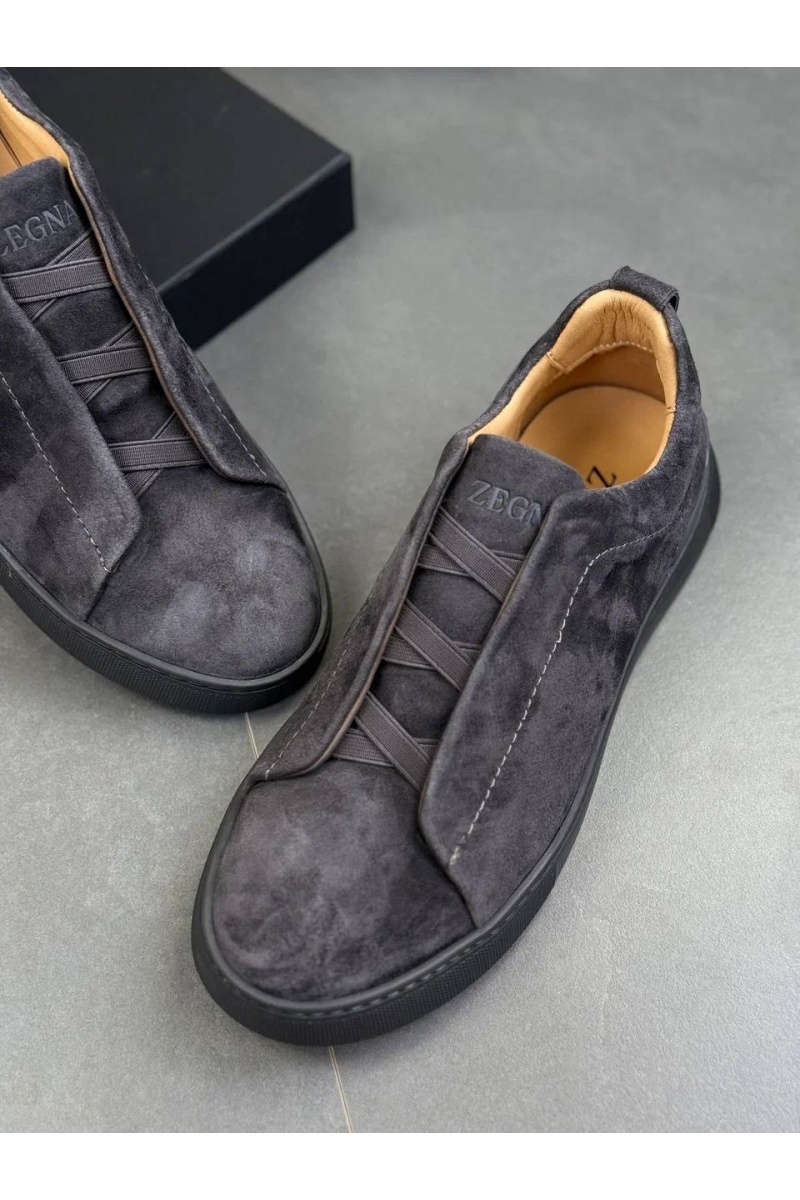 Zegna Замшевые кроссовки Triple Stitch