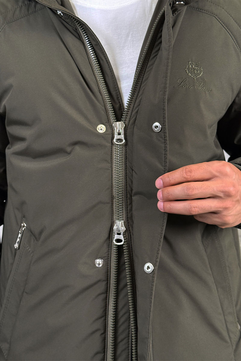 Loro Piana Парка цвета хаки logo-patch