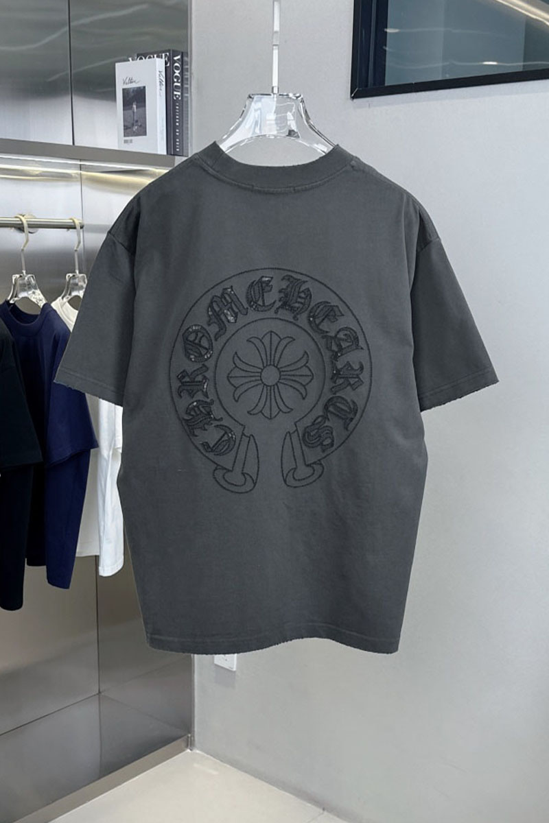 Chrome Hearts Серая оверсайз футболка Premium