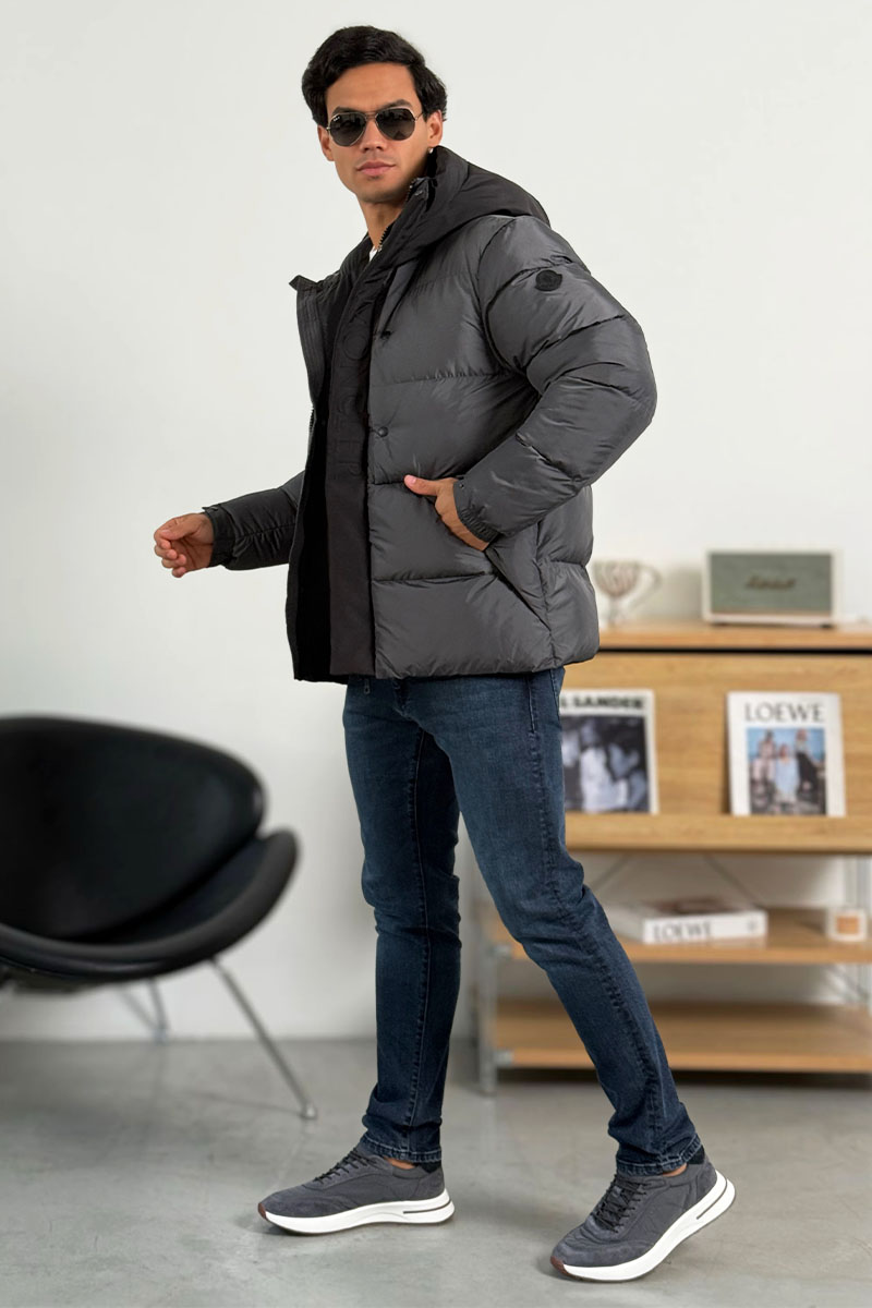 Moncler Утеплённая куртка Madeira серого цвета