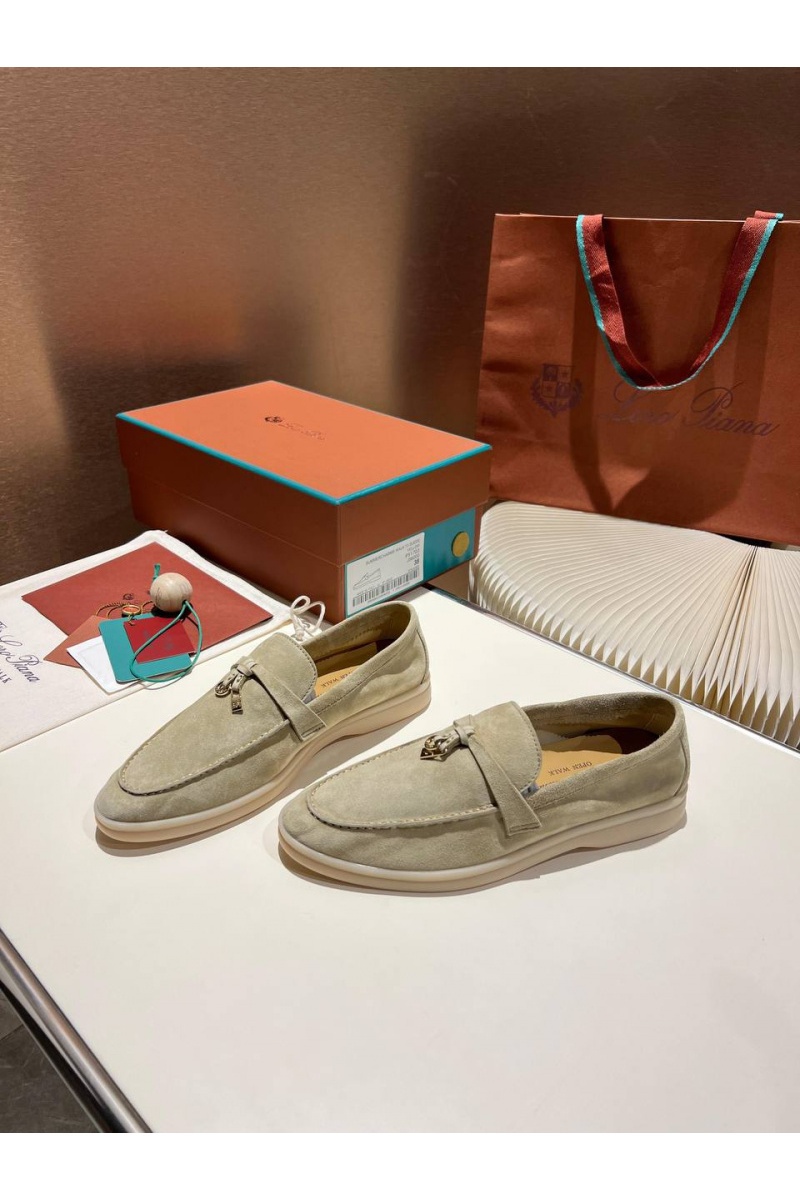 Loro Piana Женские замшевые лоферы Summer Charms Walk premium