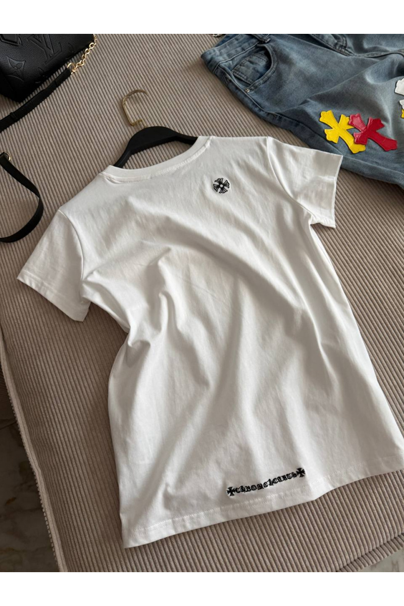 Chrome Hearts Женская белая футболка premium