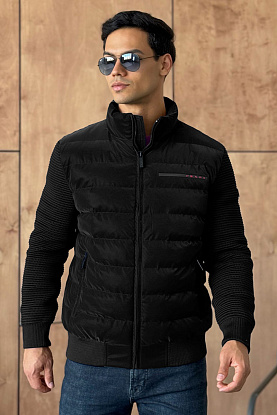 Куртка с вязаными рукавами Linea Rossa - Black