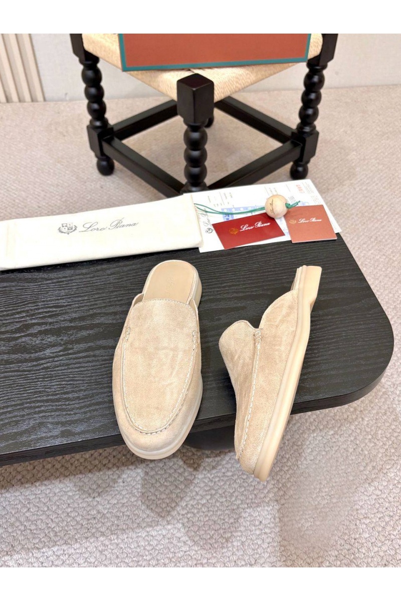Loro Piana Мужские замшевые шлёпанцы