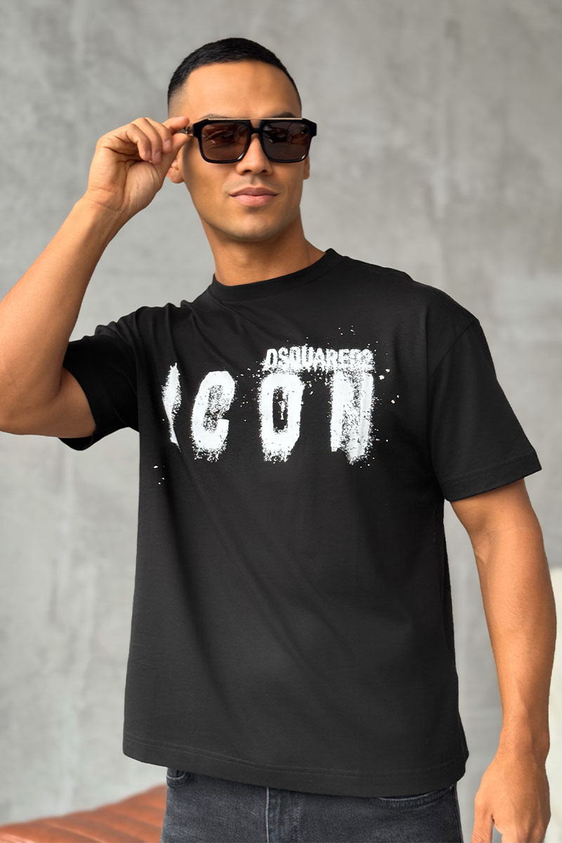 Dsquared2 Чёрная оверсайз футболка