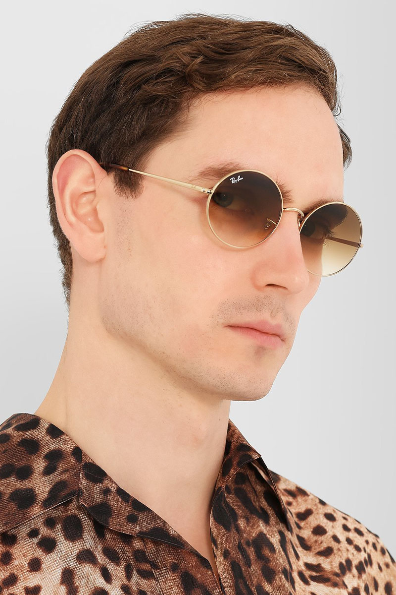 Ray Ban Солнцезащитные очки Oval Metal - Brown