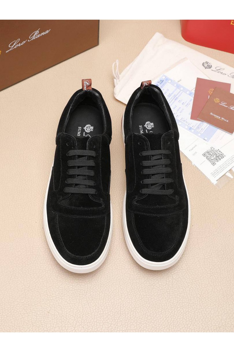 Loro Piana Мужские замшевые кроссовки Newport - Black