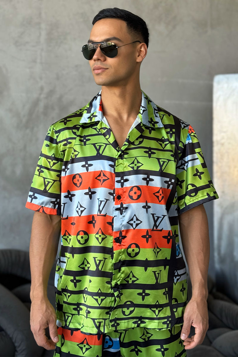 Lоuis Vuittоn Брендовая мужская рубашка Monogram All-over