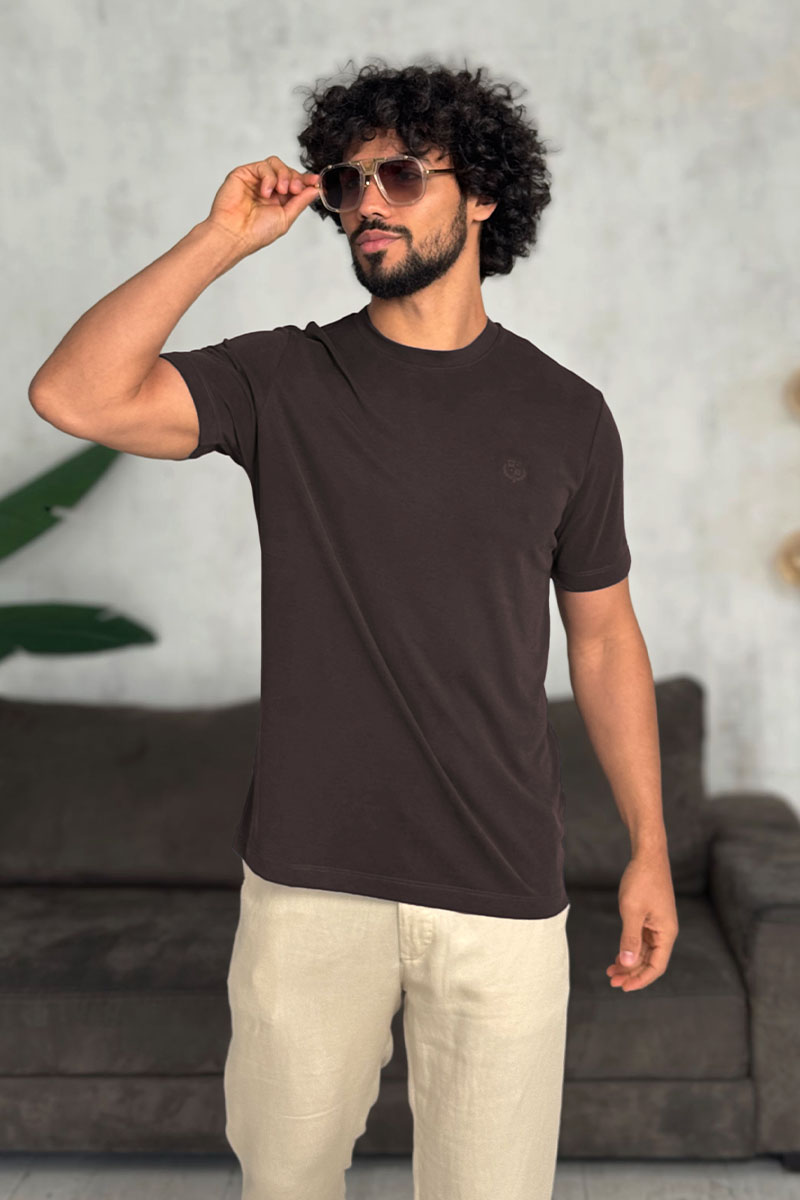 Loro Piana Футболка коричневого цвета