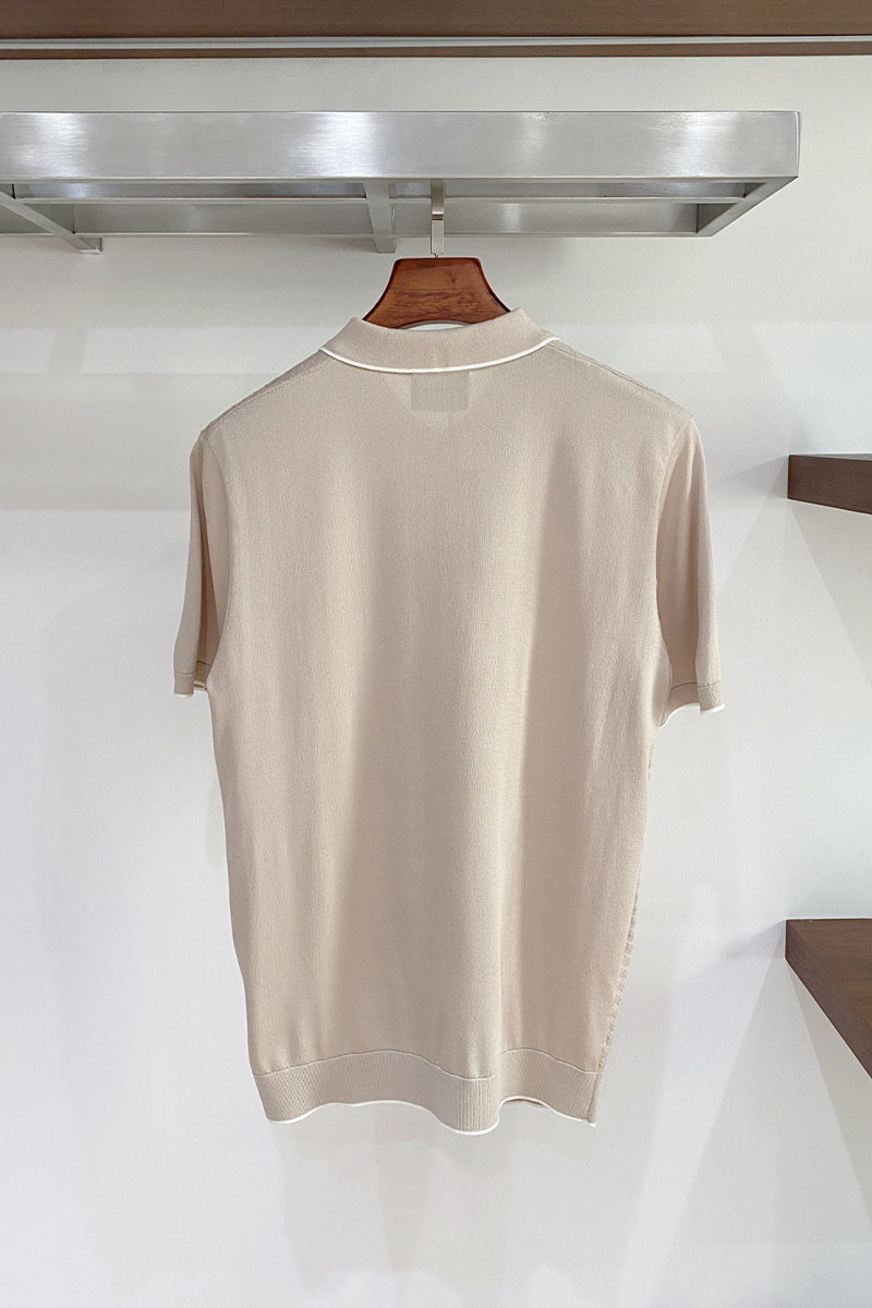 Kiton Вязаное поло бежевого цвета premium