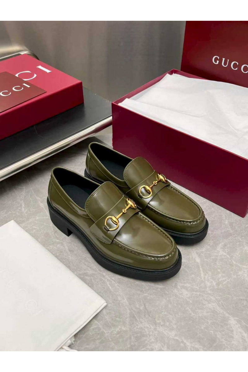 Gucci Женские кожаные лоферы Horsebit premium