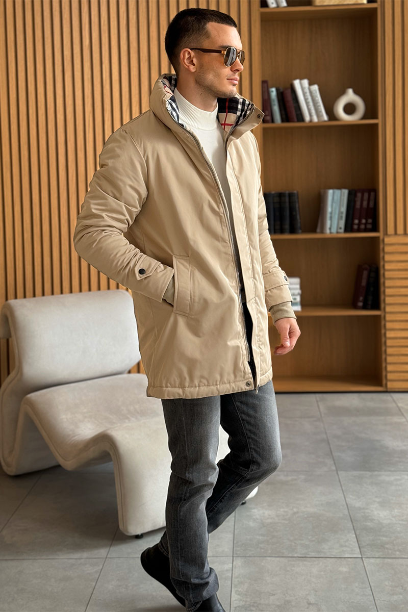 Burberry Мужское пальто бежевого цвета
