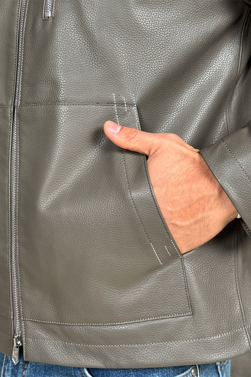 Hermes Мужская кожаная куртка premium