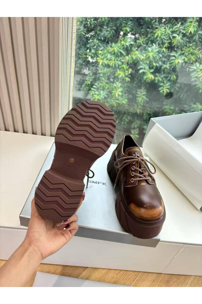 Designer Clothing Женские кожаные ботинки на платформе SMFK premium