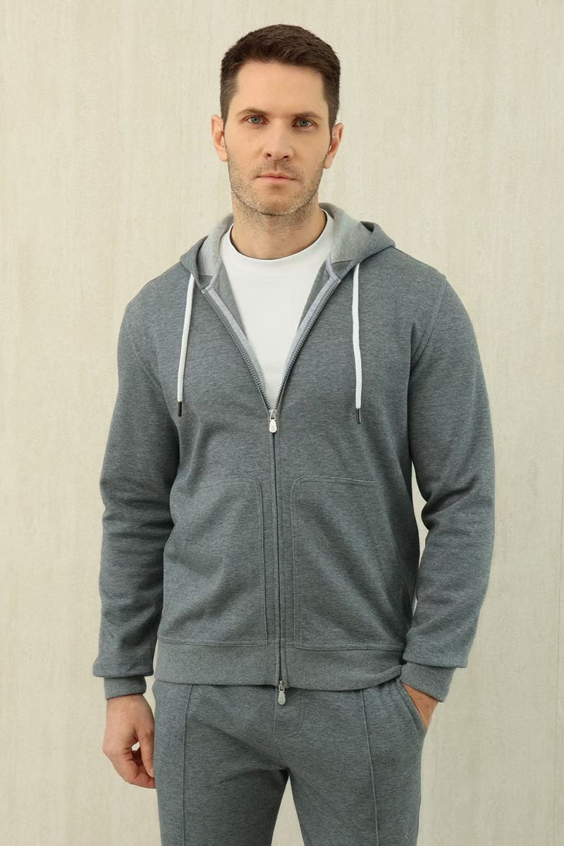 Designer Кофта на молнии Premium - Grey