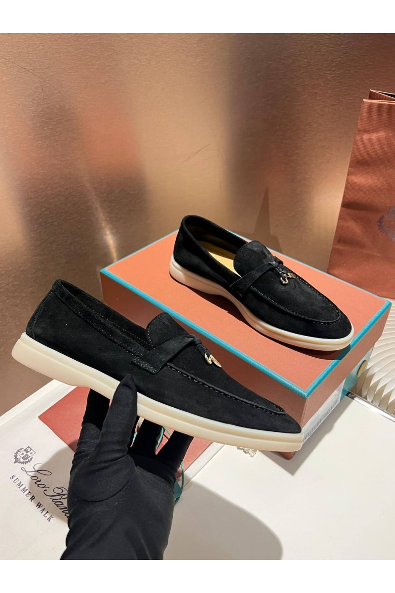 Loro Piana Женские замшевые лоферы Summer Charms Walk premium