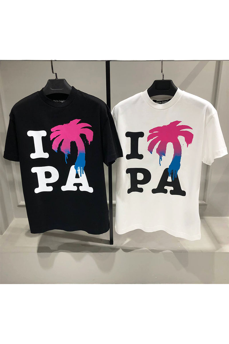 Palm Angels Мужская чёрная футболка I LOVE PA