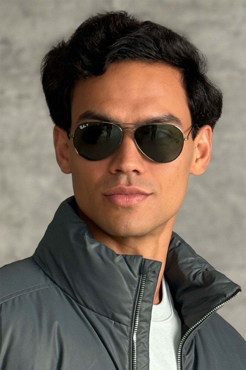 Ray Ban Солнцезащитные очки Aviator Large Metal - Green