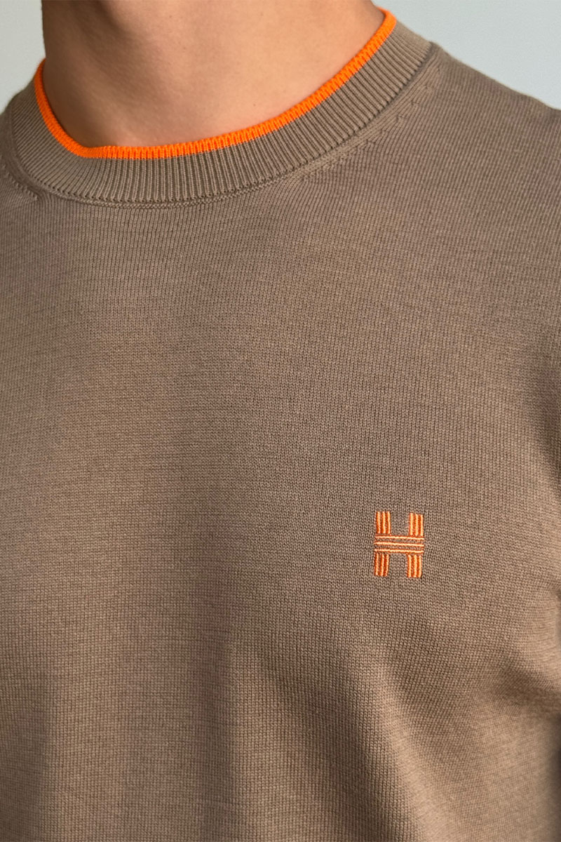 Hermes Мужской джемпер H embroidered - Brown