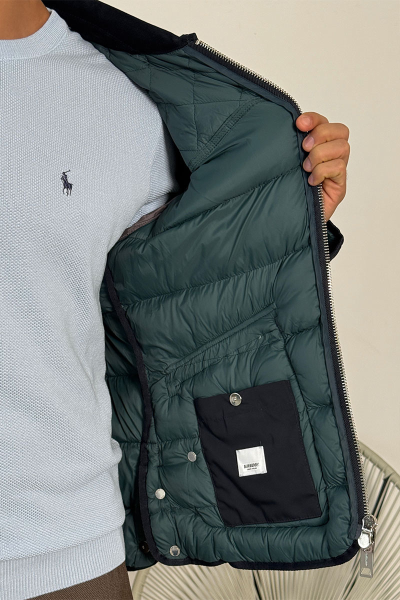 Burberry Тёмно-синяя пуховая куртка London England logo-patch