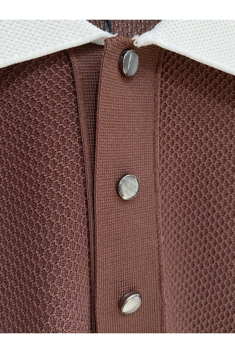Kiton Мужское коричневое поло premium