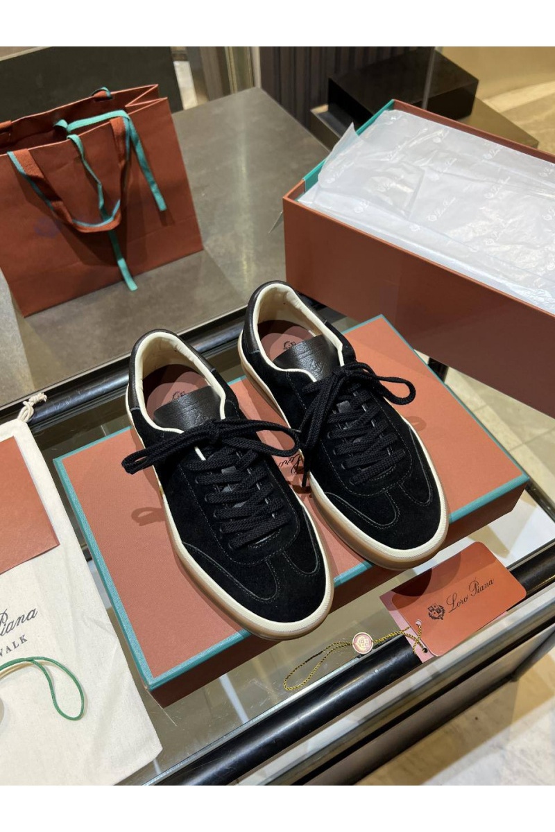 Loro Piana Женские замшевые кроссовки Premium - Black