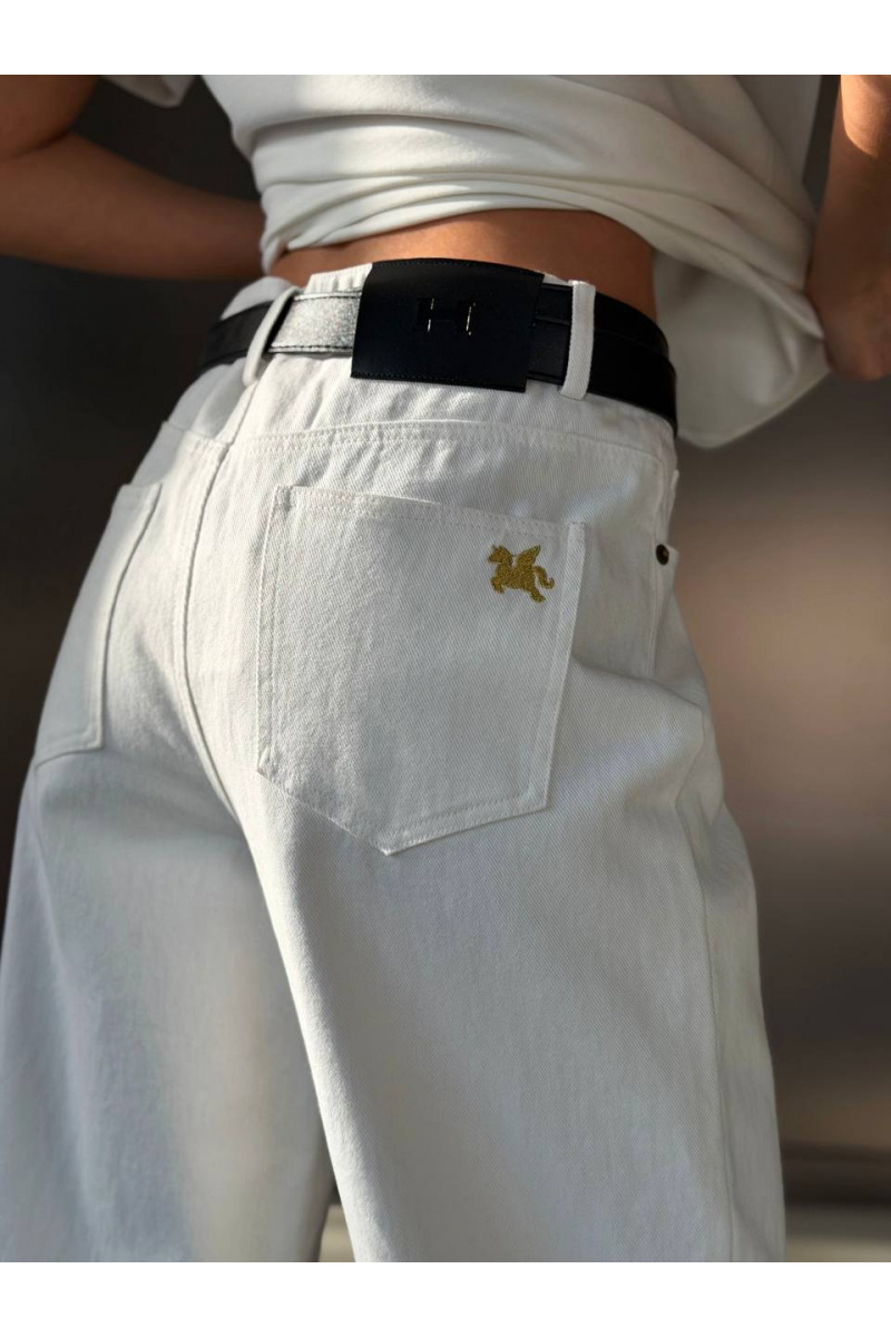 Hermes Женские белые джинсы Hermes premium
