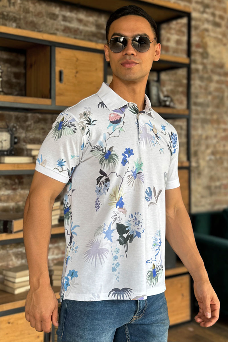 Etro Мужское поло "Floral" - White 