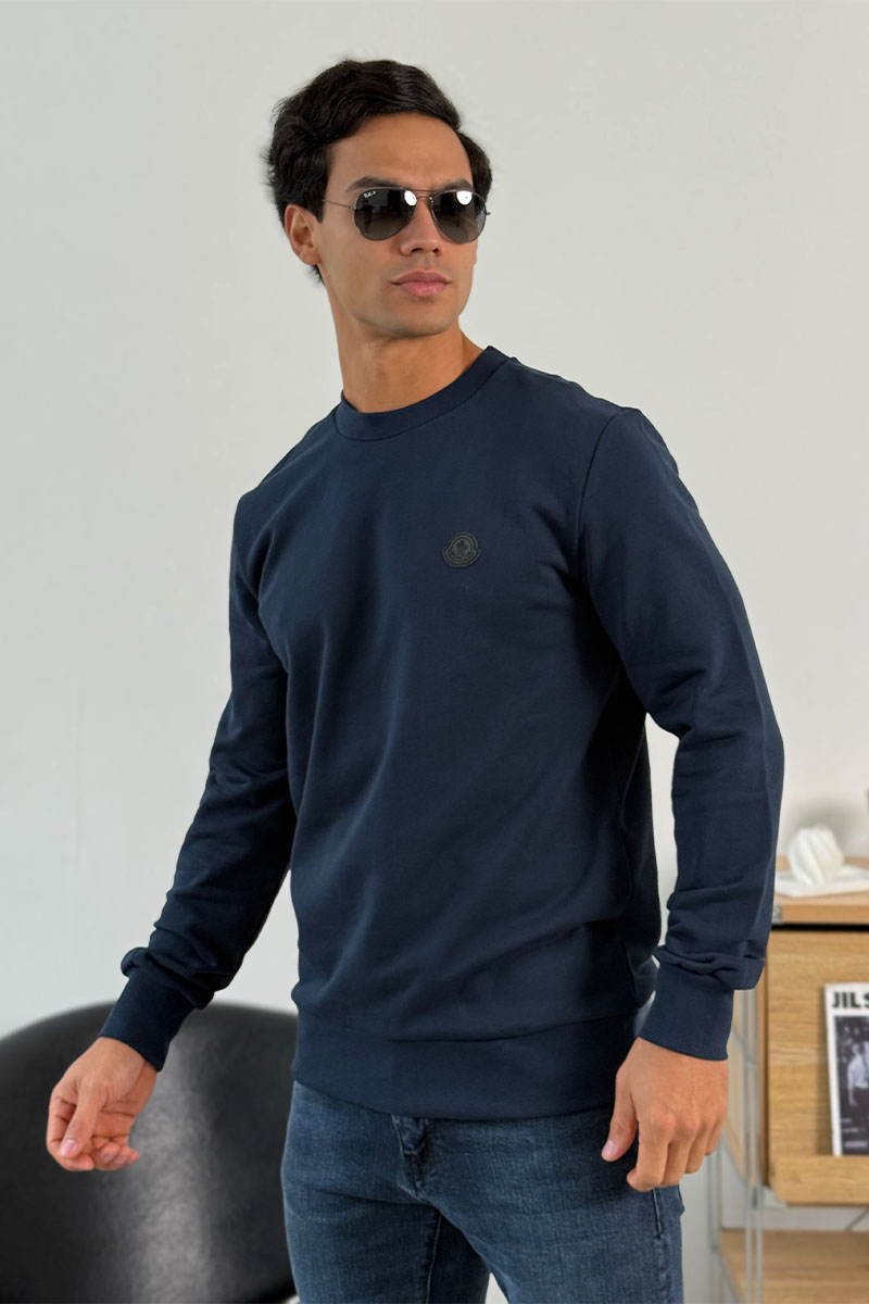 Moncler Мужской тёмно-синий свитшот logo-print