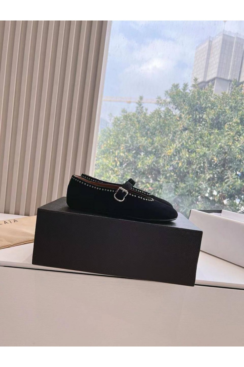 Designer Clothing Женские замшевые балетки Alaia Strass Suede premium