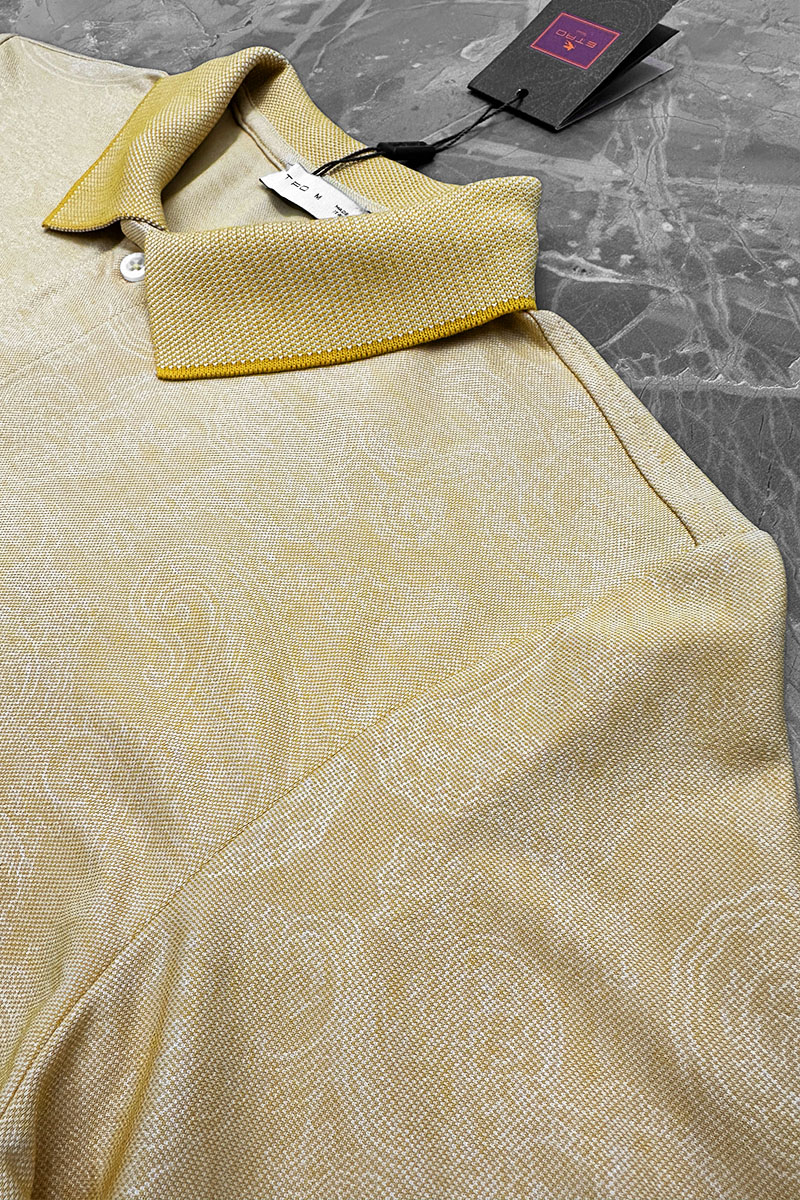 Etro Жёлтое поло с узором пейсли