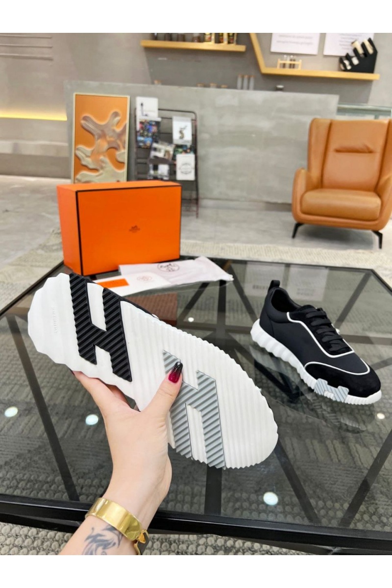 Hermes Мужские замшевые кроссовки Bouncing - Black