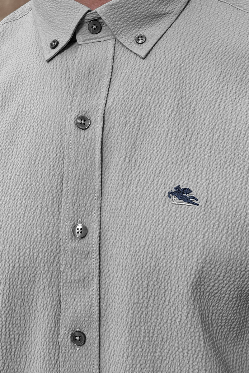 Etro Мужская серая рубашка Pegasus logo