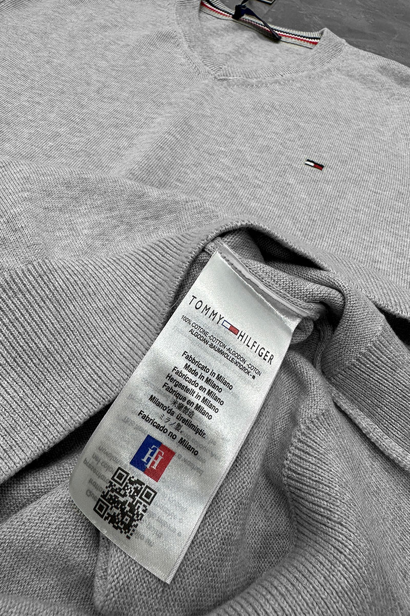 Tommy Hilfiger Мужской джемпер logo-embroidered - Grey