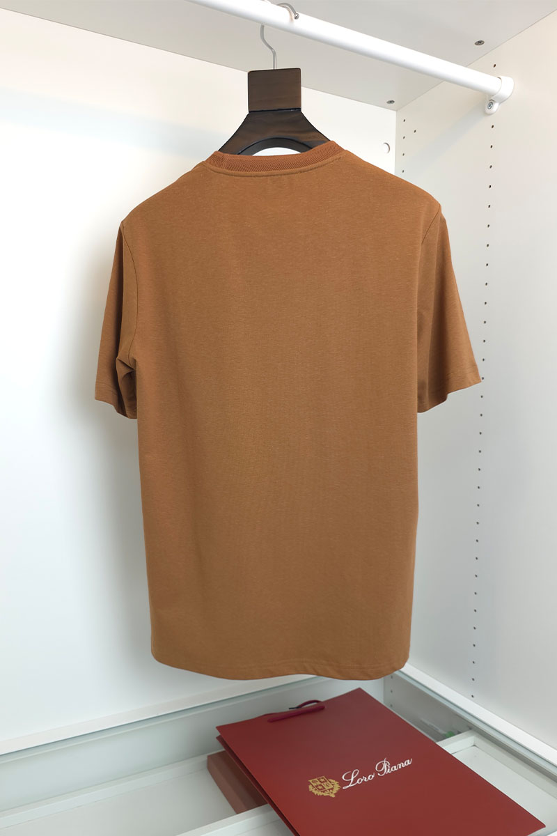 Loro Piana Мужская коричневая футболка premium