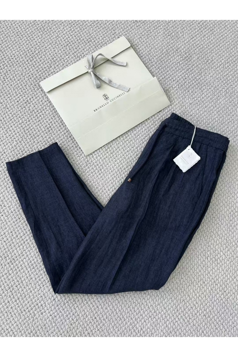 Designer Льняные брюки Premium - Navy