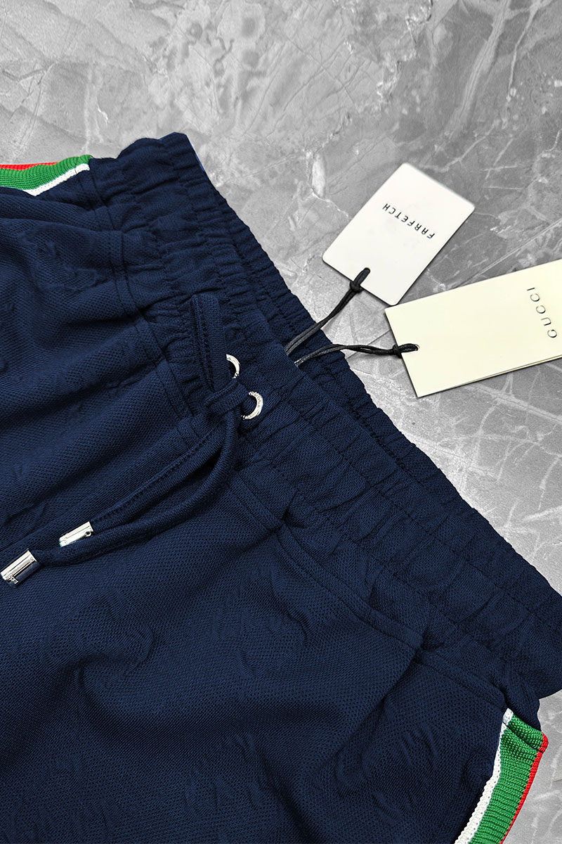 Gucci Брендовые мужские шорты тёмно-синего цвета