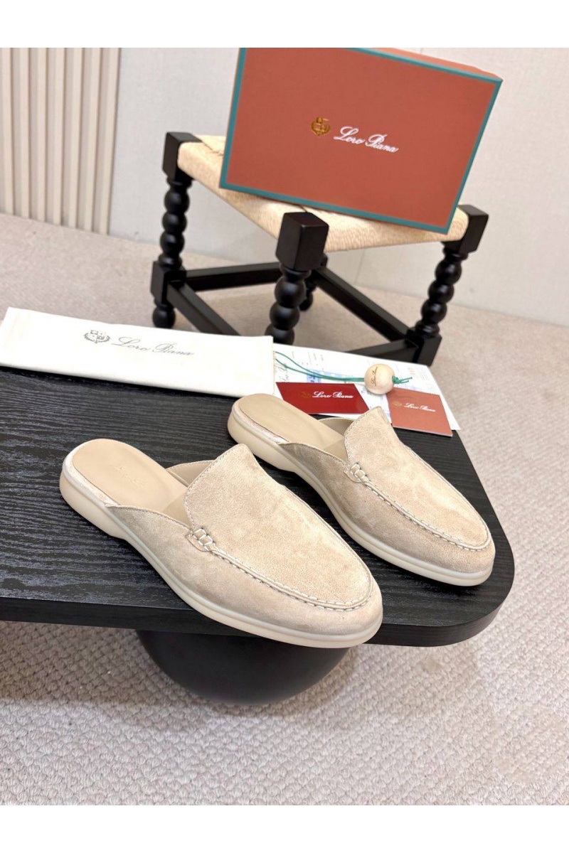 Loro Piana Мужские замшевые шлёпанцы