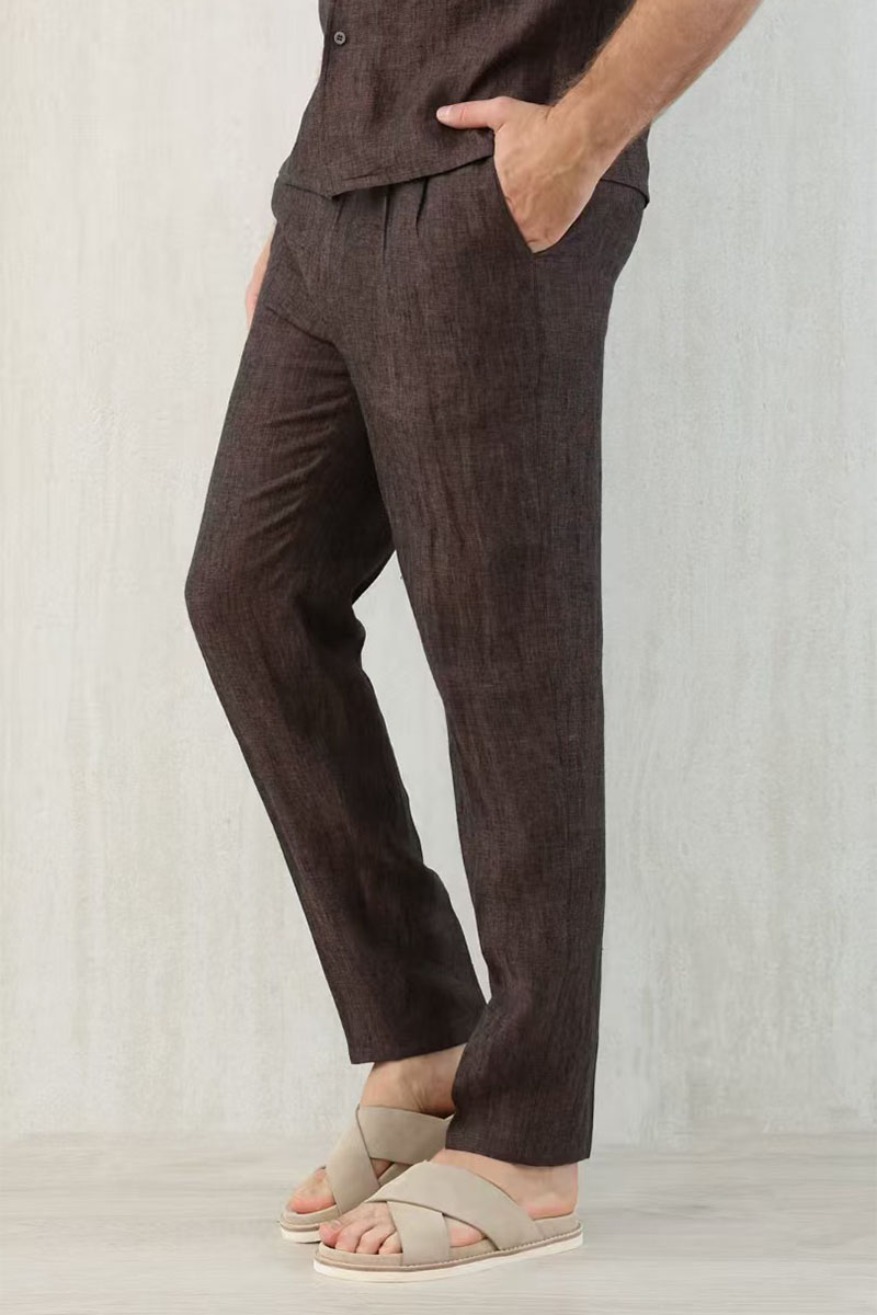 Designer Льняные брюки Premium - Brown