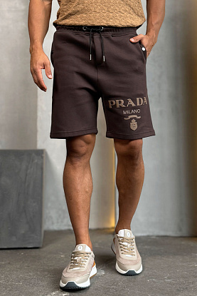 Мужские шорты Milano logo-print - Brown