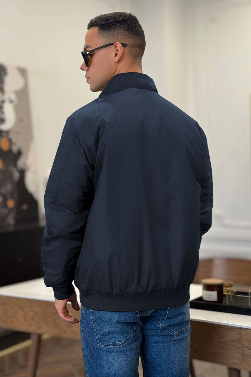 Hugо Воss Мужская тёмно-синяя куртка logo-patch 