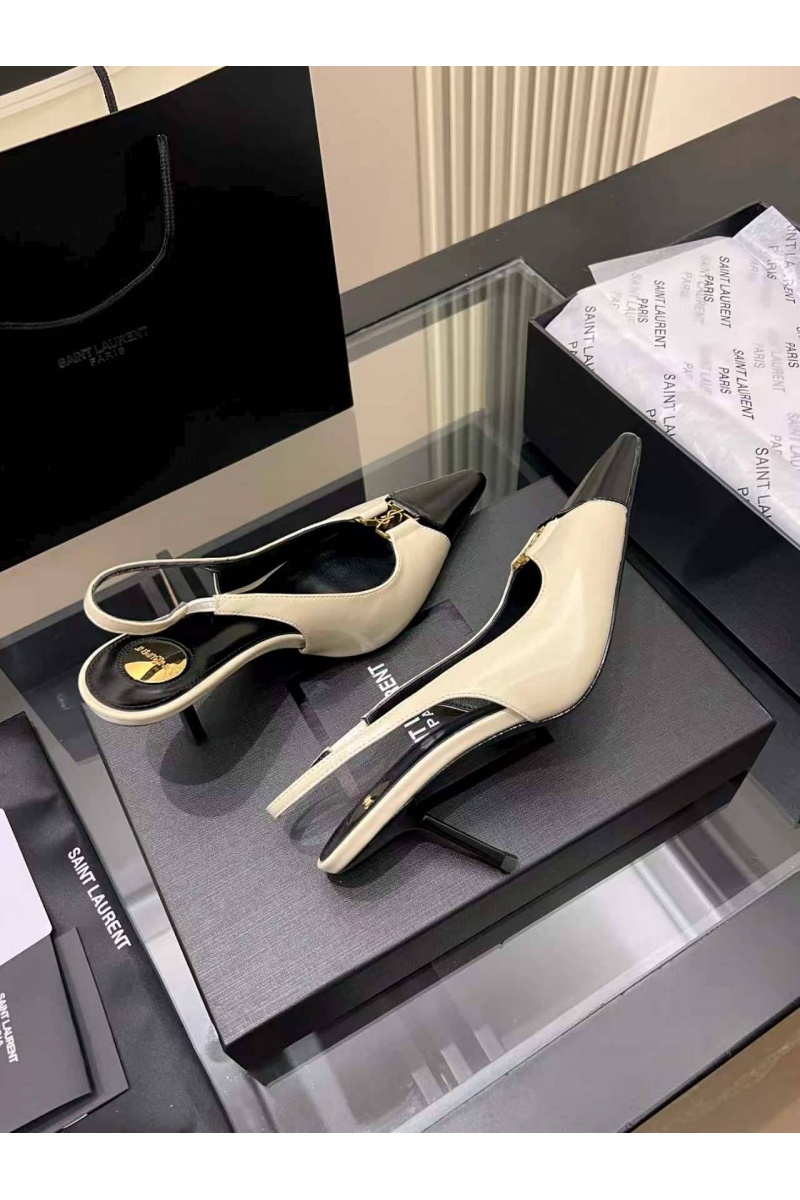 Yves Saint Laurent Женские кожаные туфли на каблуке premium
