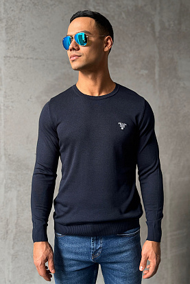 Синий мужской джемпер logo-embroidered