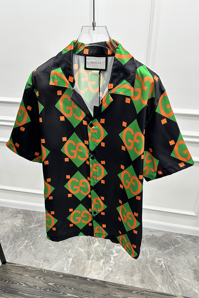 Gucci Мужская рубашка GG monogram all-over
